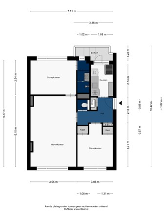Floorplan - Valeriusstraat 238, 2324 XL Leiden